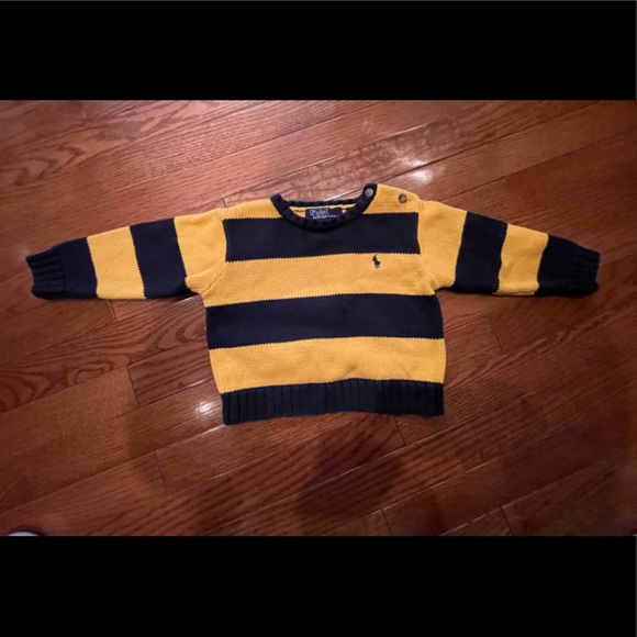 Polo Ralph Lauren kids size L/XL navy Blue & Yellow child pit to pit 12 inches - Picture 1 of 10